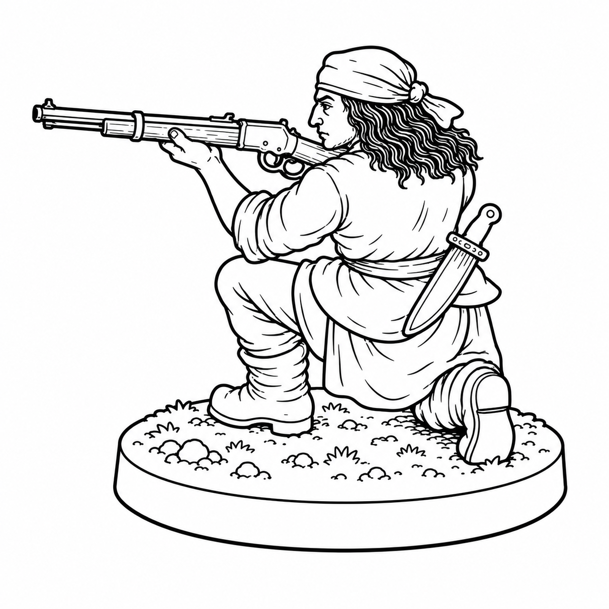 Kneeling Indian with Rifle